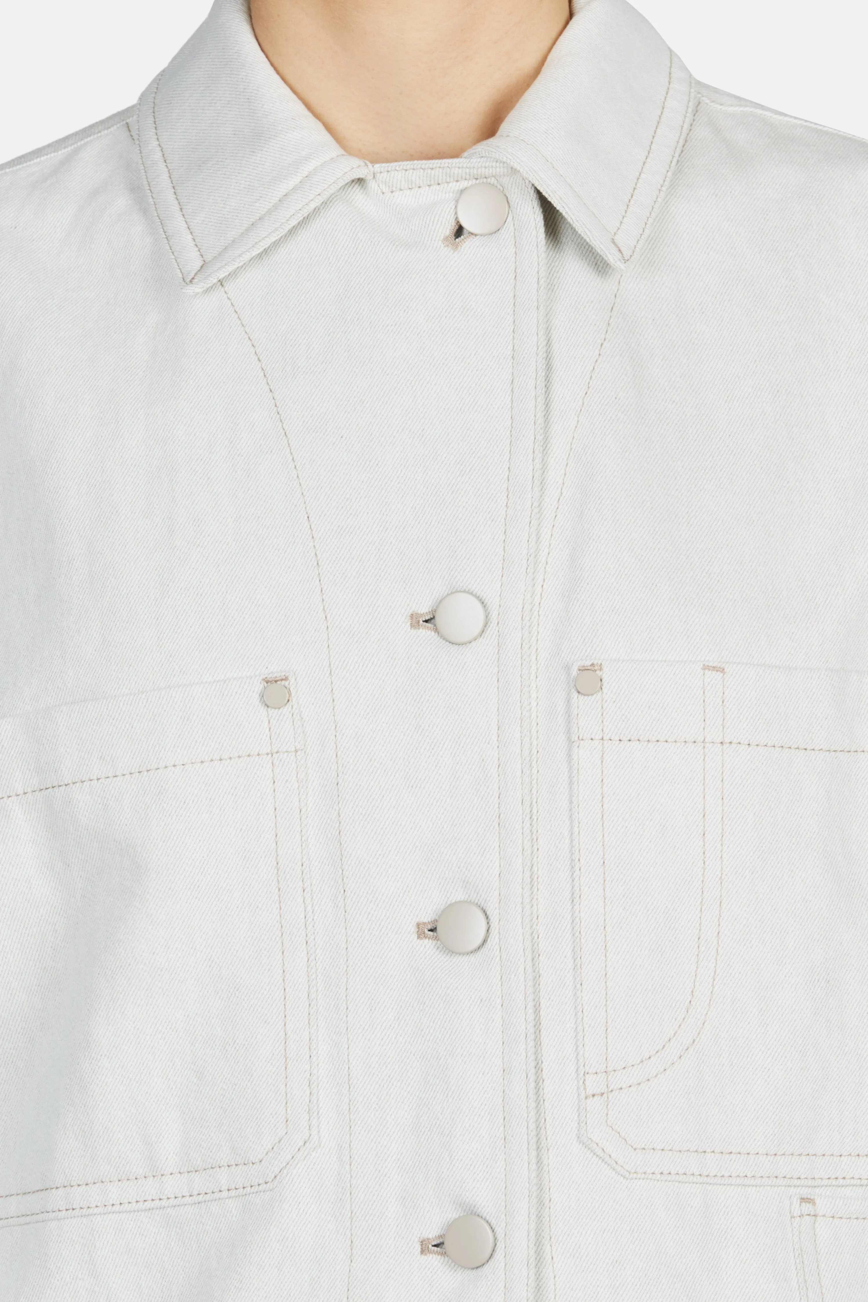 Cropped Utility Jacket - Chalk