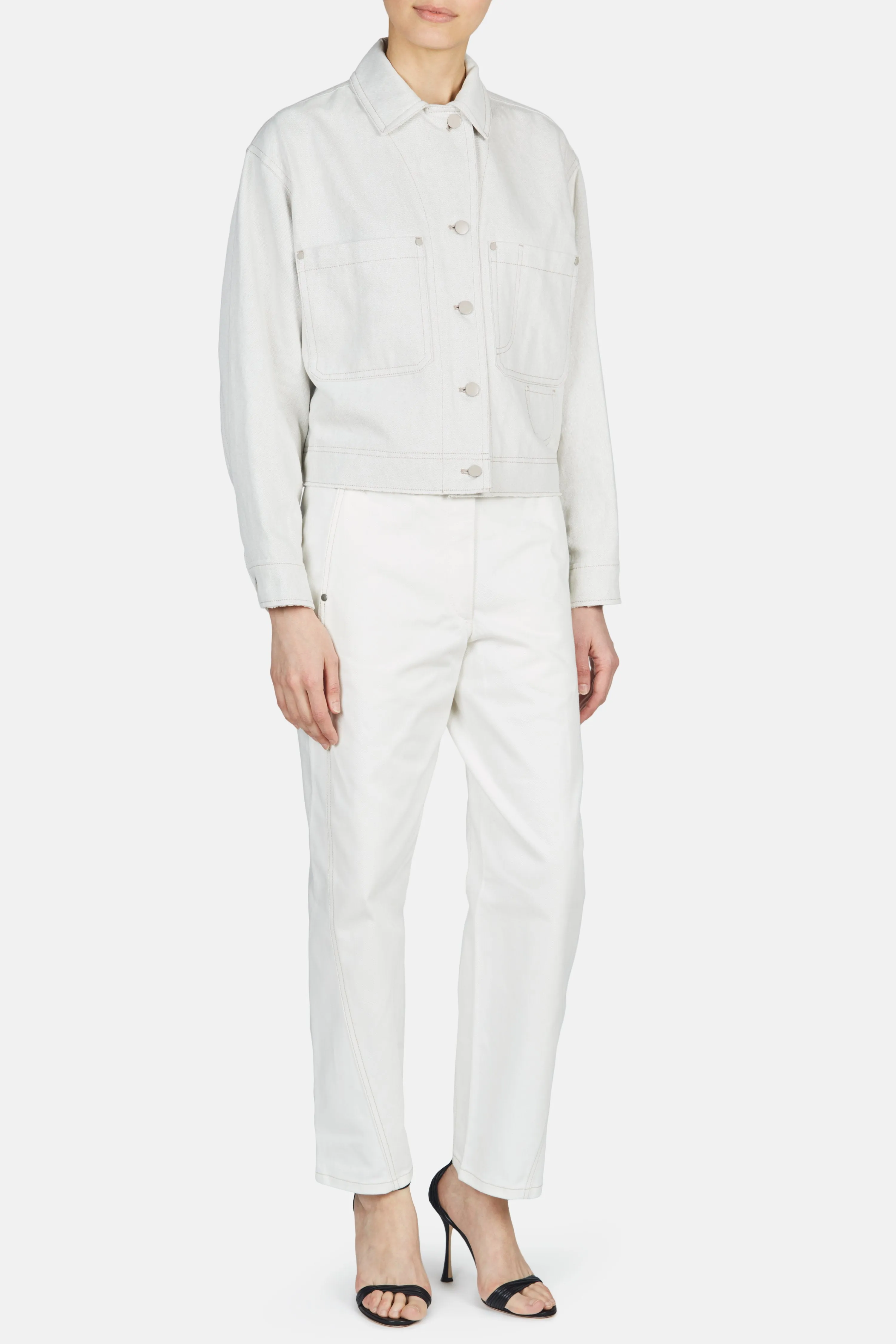 Cropped Utility Jacket - Chalk