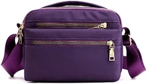 Cross Body Bag for Women, Multi Pocket Handbags & Shoulder Bags Waterproof Nylon Anti Theft Messenger Bag for Travel Shopping