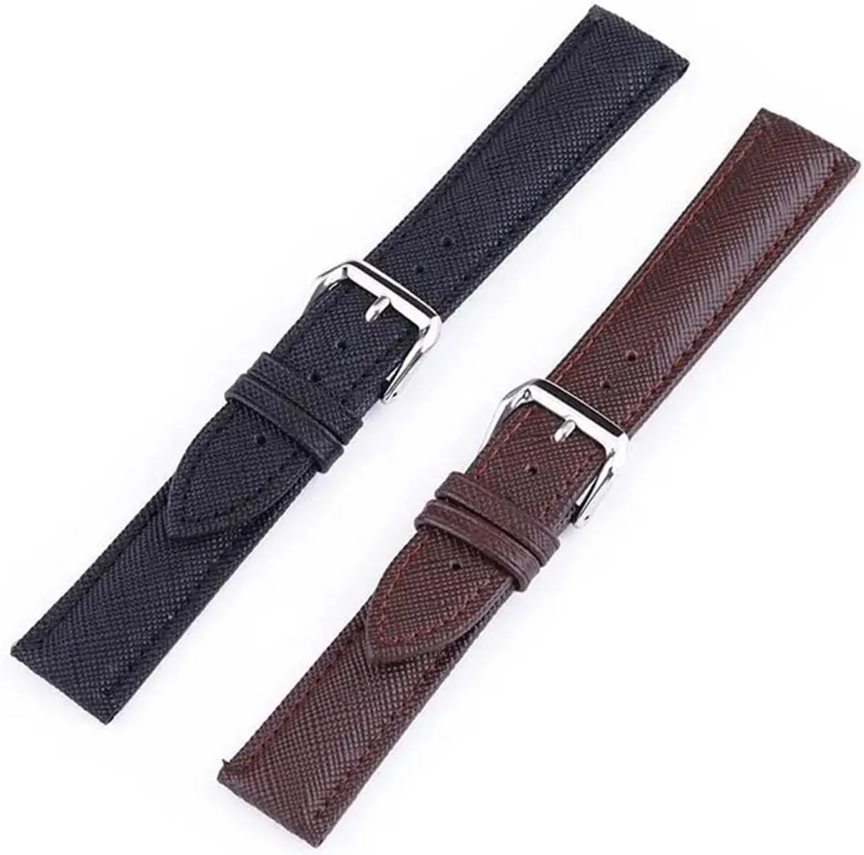 Cross pattern head layer calf leather strap 12mm-24mm Watch Accessories 20mm 22mm black brown multi size watchband