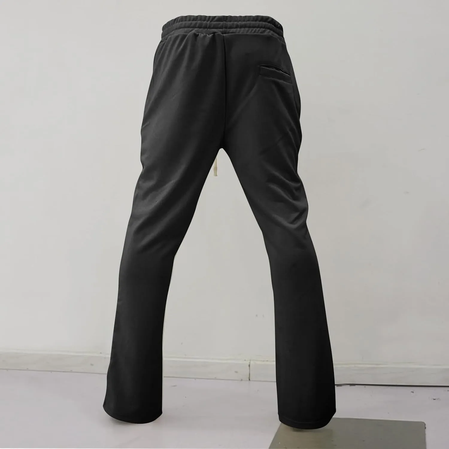 Ctreela Men Bootcut Stacked Sweatpants Joggers Sweatpants Athletic Running Pants Drawstring Workout Track Pants with Pockets