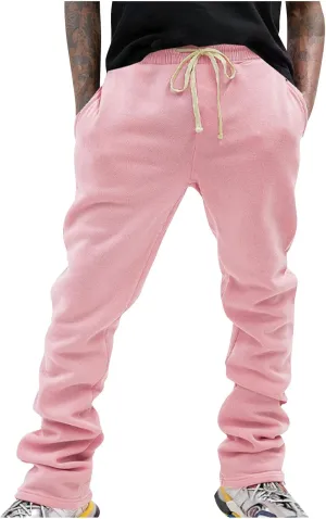 Ctreela Men Bootcut Stacked Sweatpants Joggers Sweatpants Athletic Running Pants Drawstring Workout Track Pants with Pockets