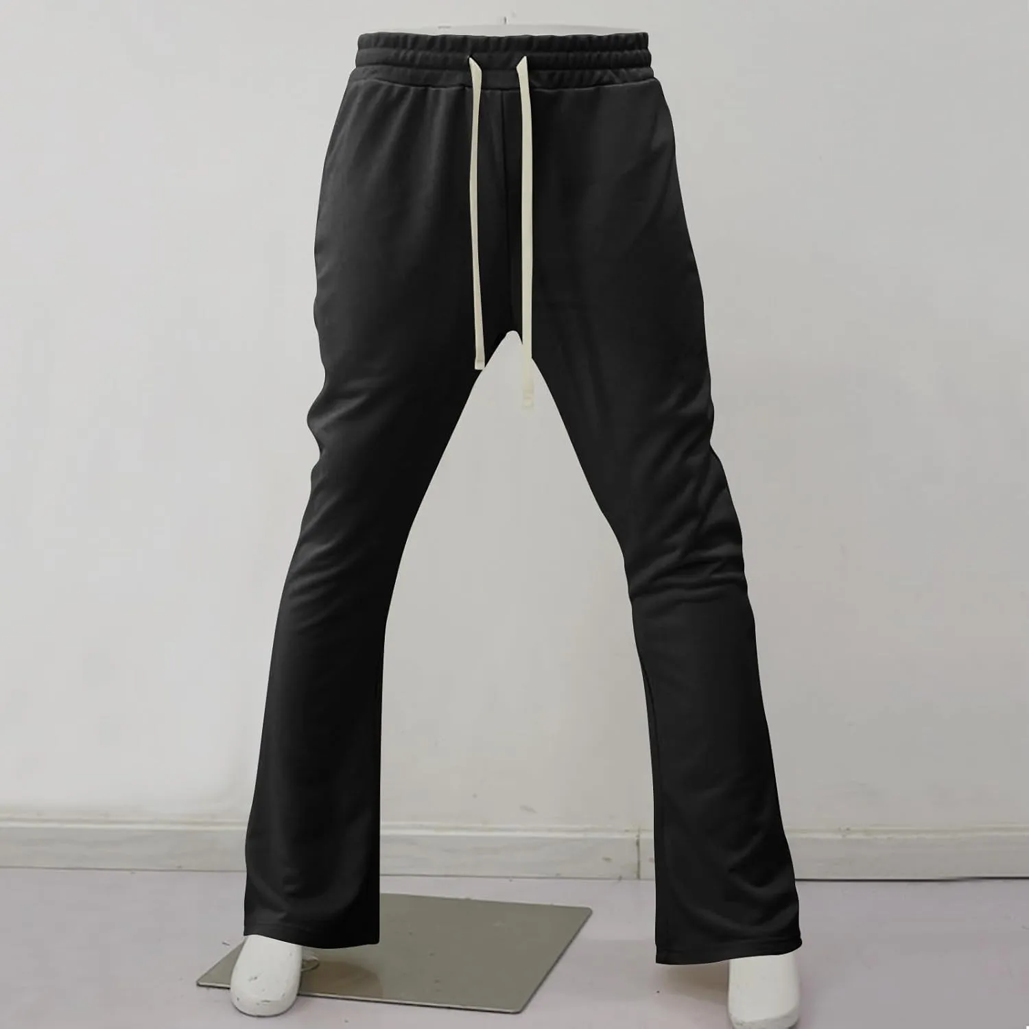 Ctreela Men Bootcut Stacked Sweatpants Joggers Sweatpants Athletic Running Pants Drawstring Workout Track Pants with Pockets