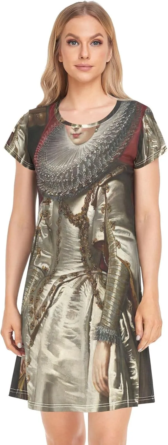 Custom Rubens Portrait Marchesa Brigida Spinola Doria Women Gowns Sleeping Short Dress Sleepshirt Cute Nightwears S