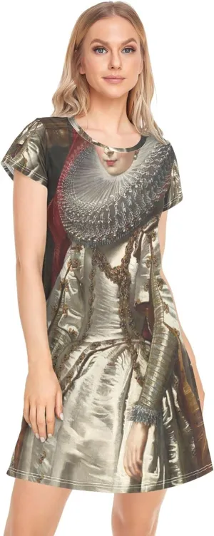 Custom Rubens Portrait Marchesa Brigida Spinola Doria Women Gowns Sleeping Short Dress Sleepshirt Cute Nightwears S