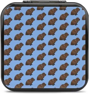 Cute Capybara 24 Game Card Holder Case Storage Box Compatible with Switch Gifts for Game Lover