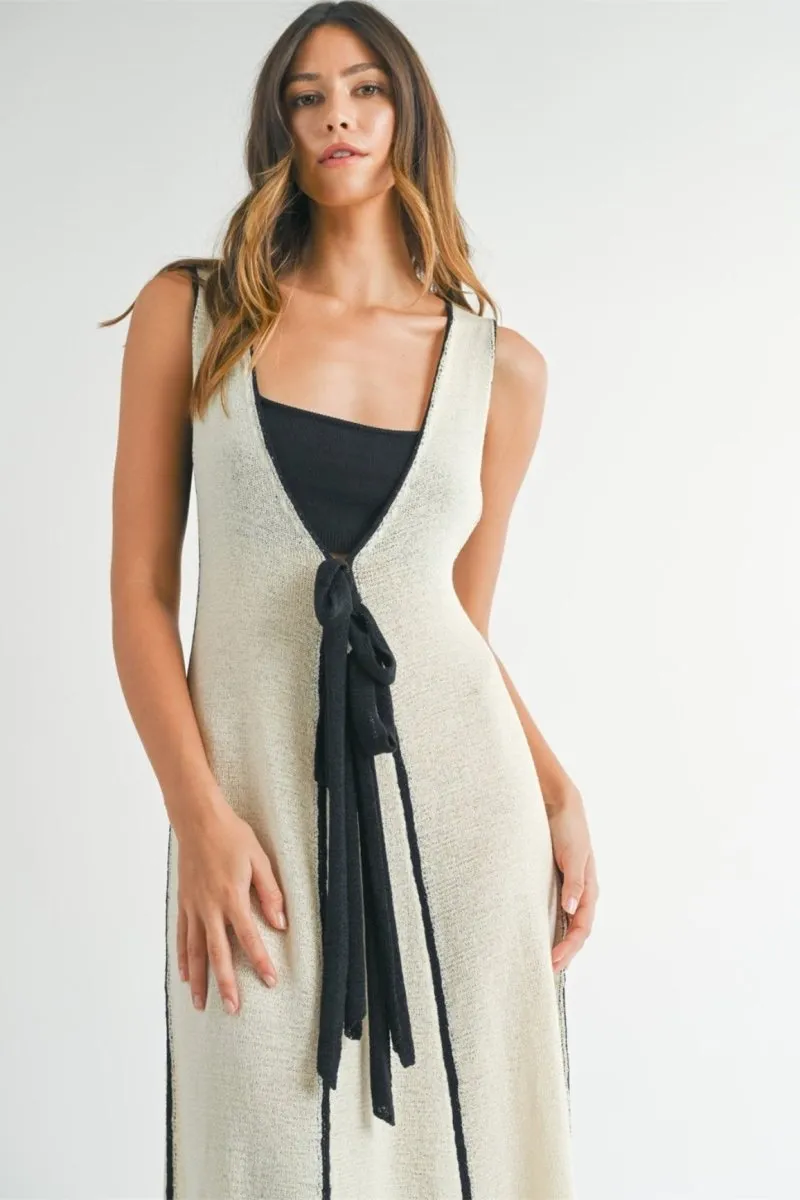 Cynthia V-Neck Sleeveless Midi Dress | White | Casual | Linen Blend