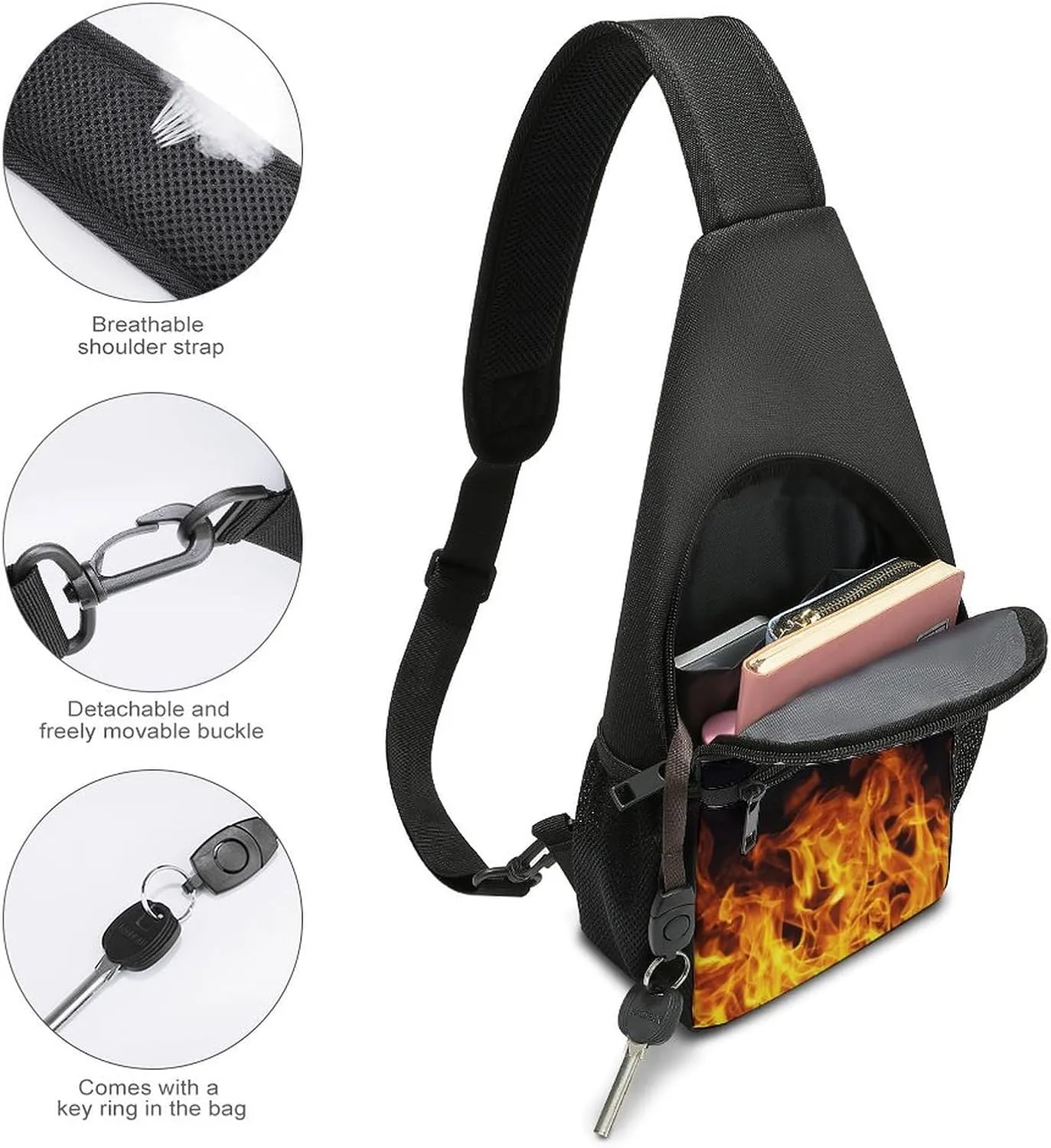 Dachshunds Clothes Dog Large Capacity Portable Chest Bag, Single Shoulder Chest Bag