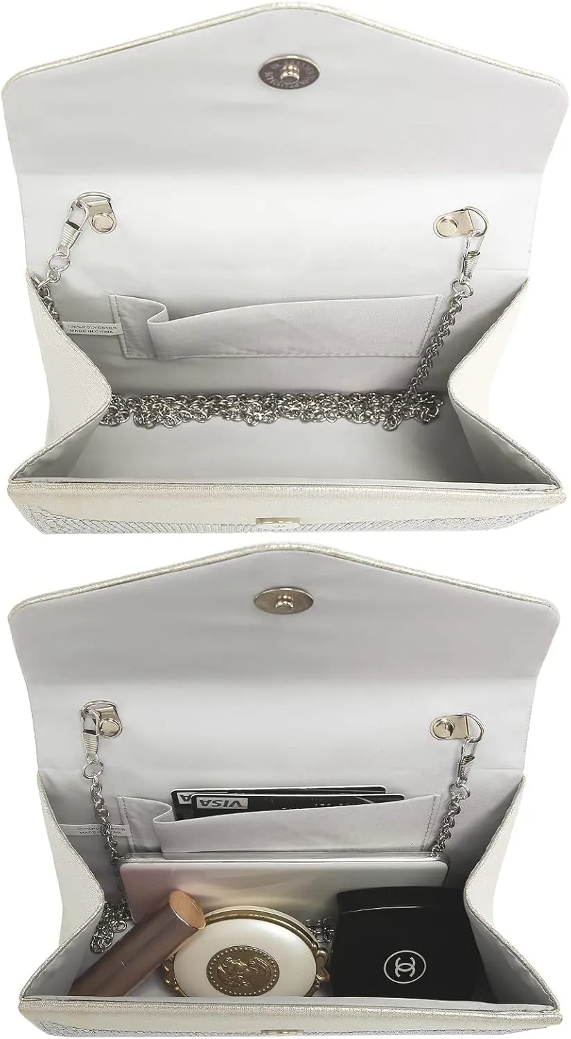 Dasein Women's Evening Bag Party Clutches Wedding Purses Cocktail Prom Handbags with Frosted Glittering