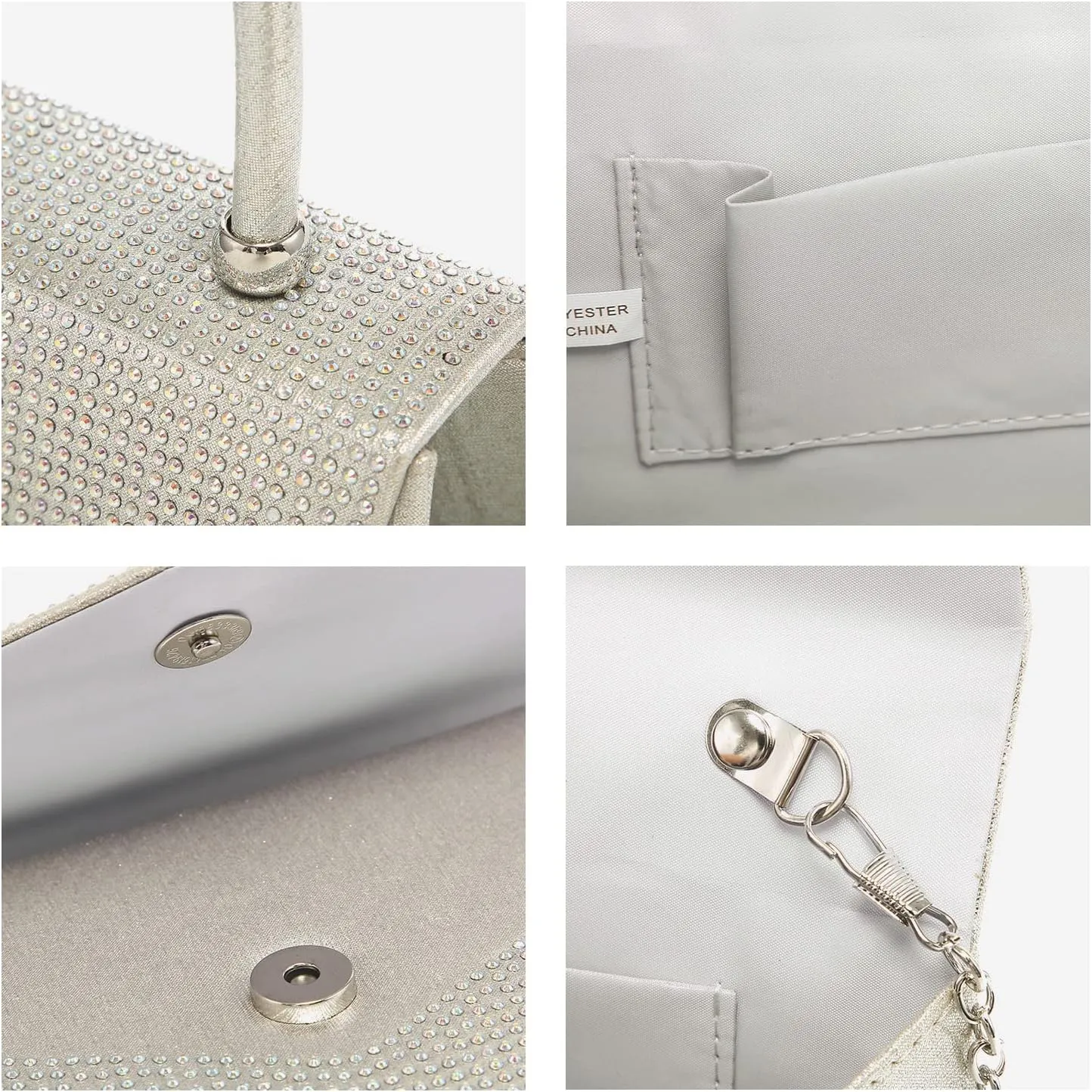Dasein Women's Evening Bag Party Clutches Wedding Purses Cocktail Prom Handbags with Frosted Glittering
