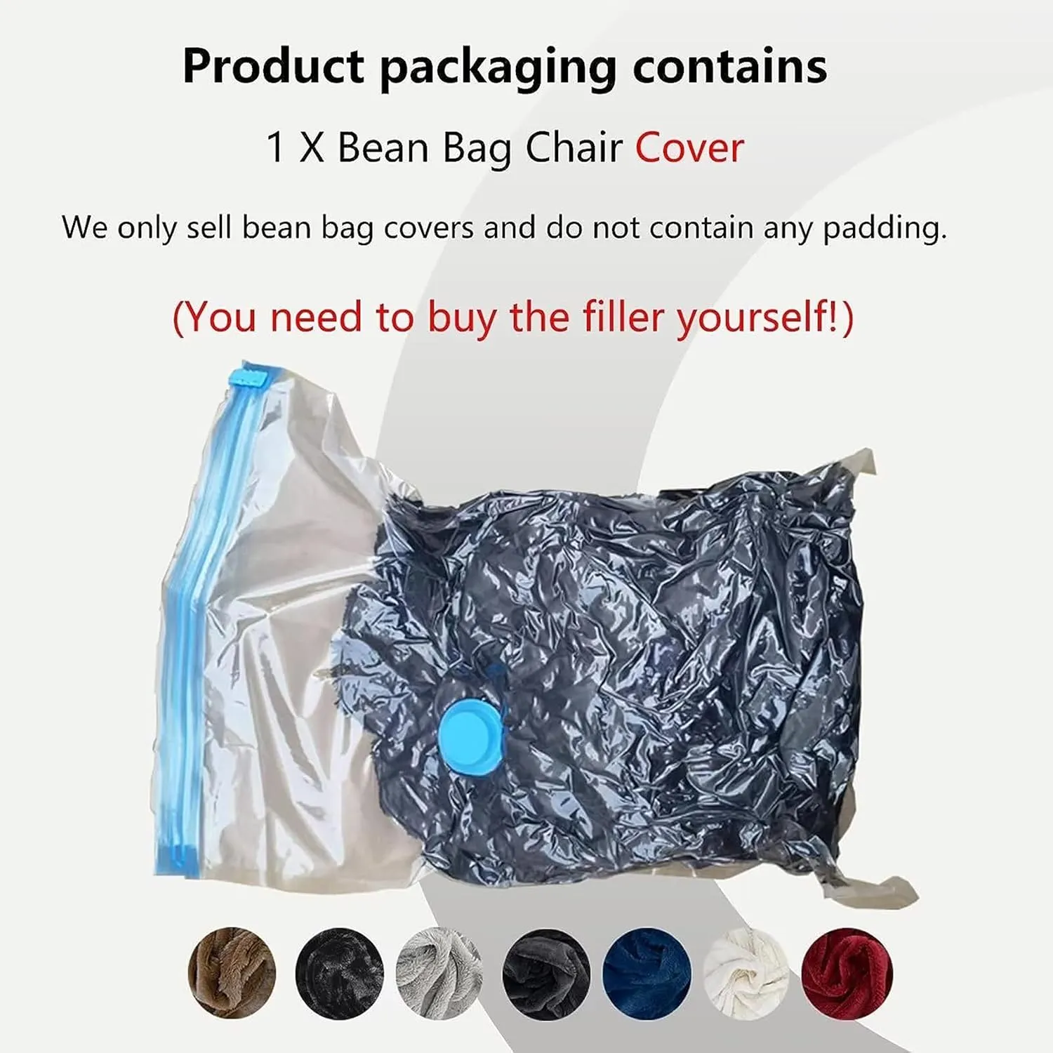 DELADOLA Bean Bag Cover - NO Filler, Cover ONLY - Big Soft Fluffy Fur Portable Living Room Sofa Bed Cover (Orange, 7FT)