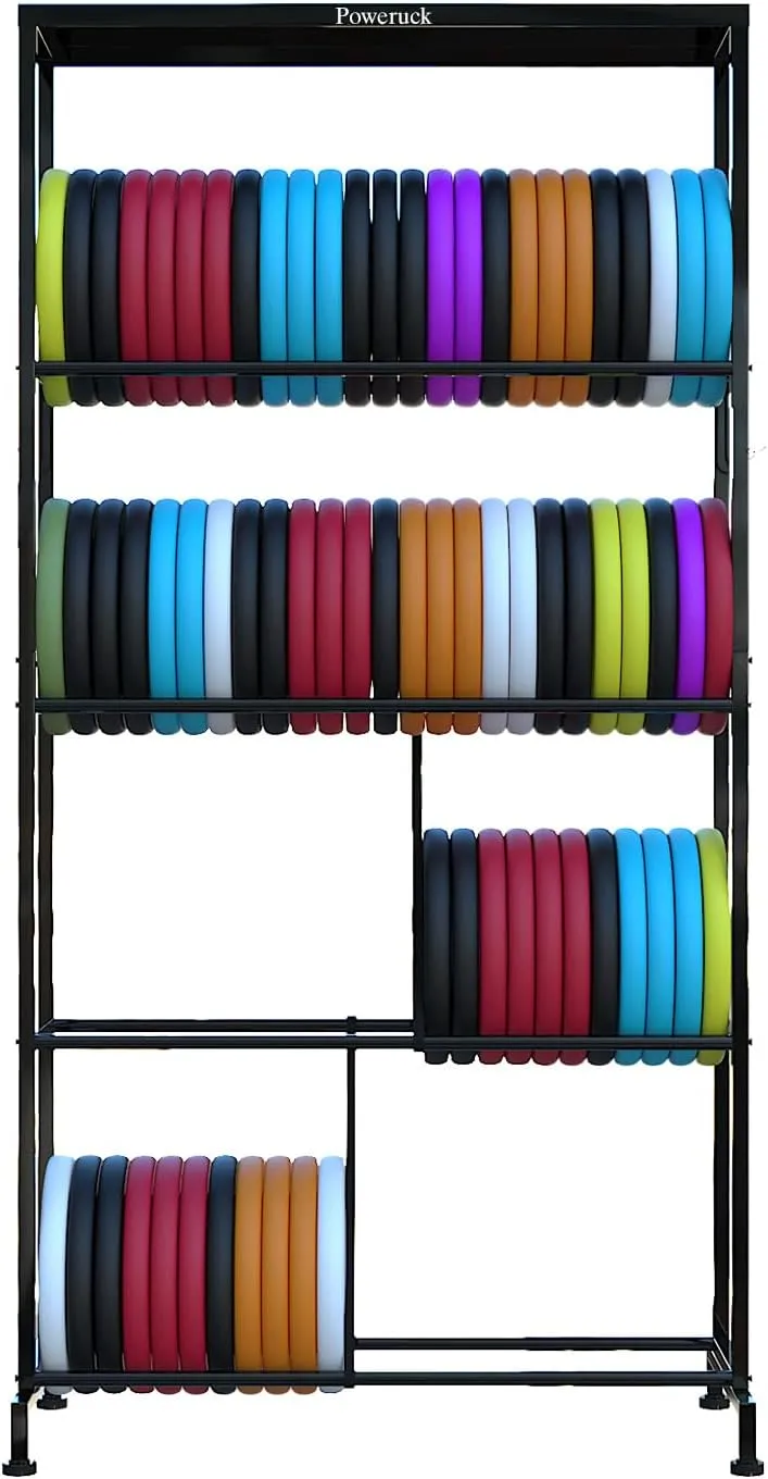 Disc Golf Storage Racks, Large Capacity Storage Holder Rack for Sports Discs, 4 Tier Metal Shelves Organizer for Home Garage Basement