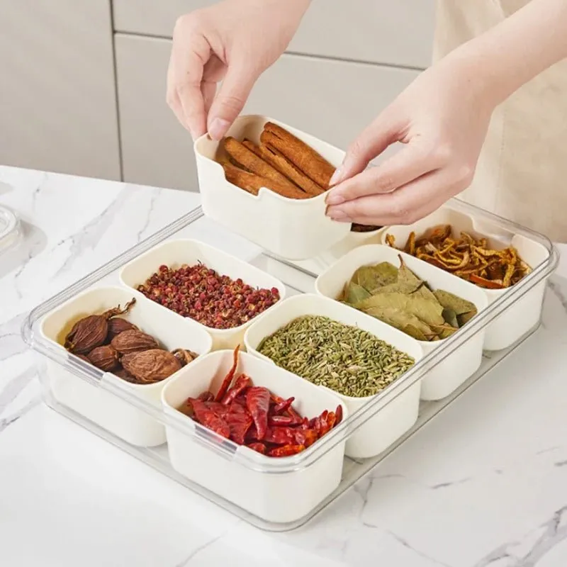 Divided Serving Tray – Portable Charcuterie & Snack Box with Lid & Handle for Sweets & Fruits