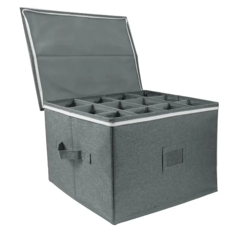 Divided Wine Glass Storage Box 42.5 X 32 X 27 Cm