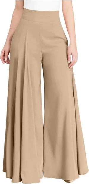 DOLKFU Women High Waist Casual Pants Lightweight Straight Wide Leg Pants Trendy Comfortable Loose Trousers