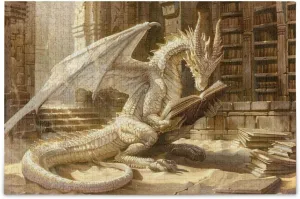 Dragon Book Jigsaw Puzzles 500 Pieces for Adults,Learning Educational Puzzles,Difficult and Challenge Families Toys with Mesh Storage Bag 2013854