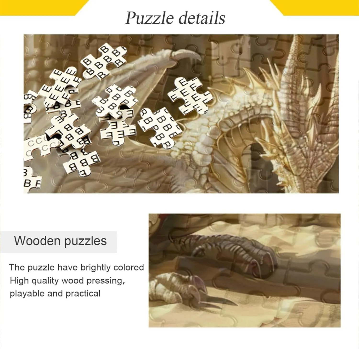 Dragon Book Jigsaw Puzzles 500 Pieces for Adults,Learning Educational Puzzles,Difficult and Challenge Families Toys with Mesh Storage Bag 2013854