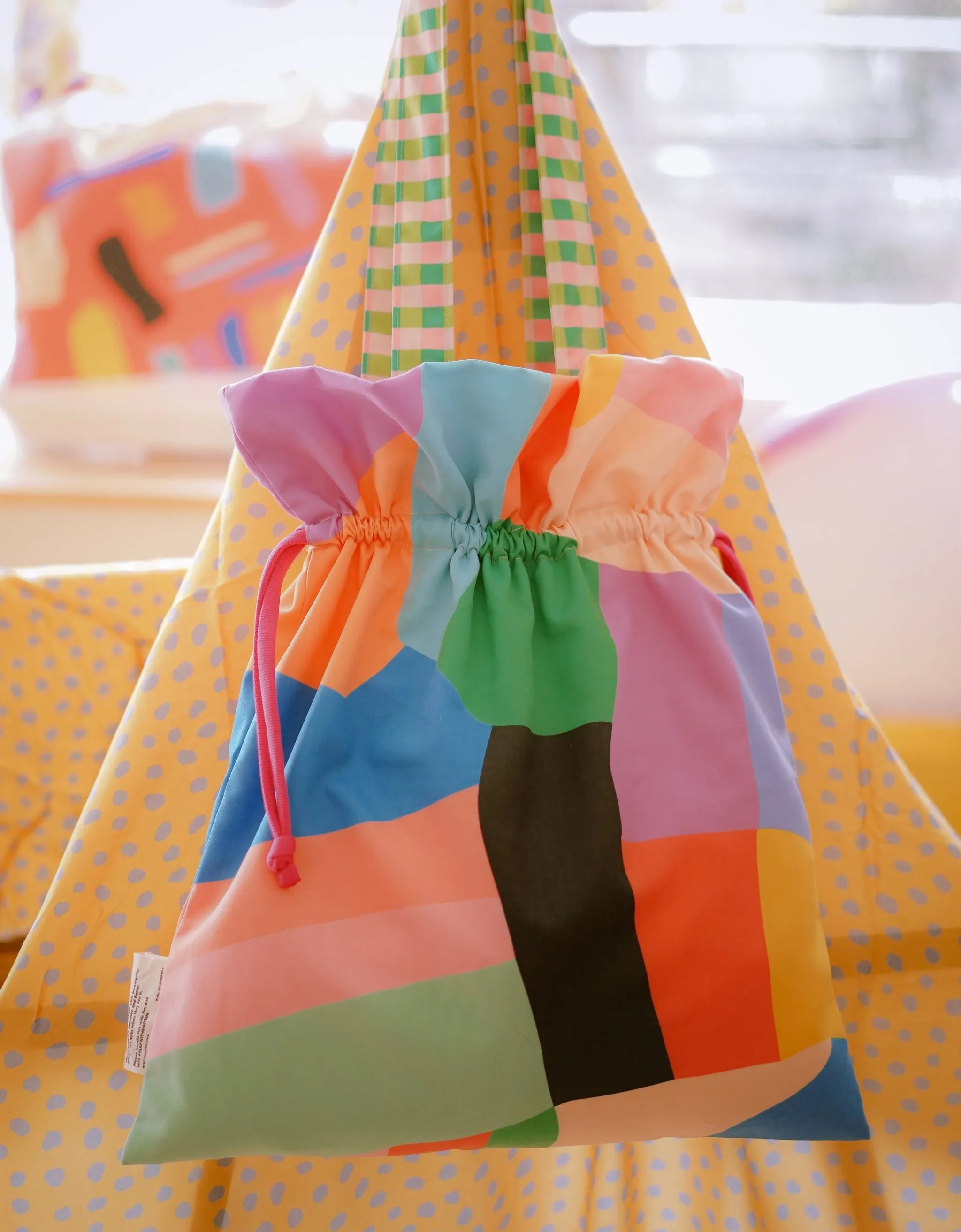 Drawstring Tote Bag - Parti Color