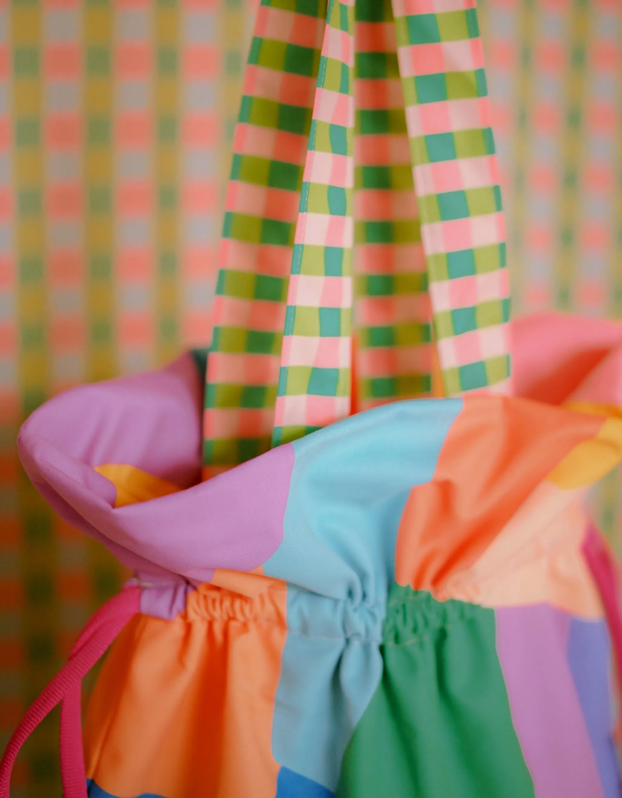 Drawstring Tote Bag - Parti Color