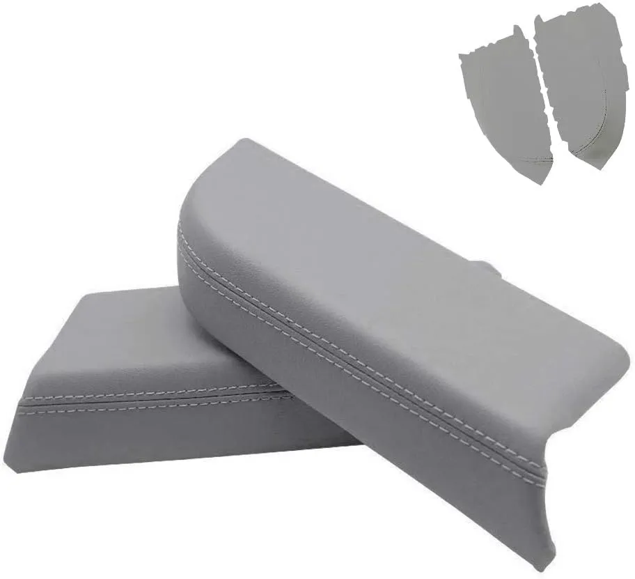 DSkoiph Armrest Synthethic Leather Cover Fit for Honda Pilot 09-13 (Front Door Panel Armrest Cover, Gray)