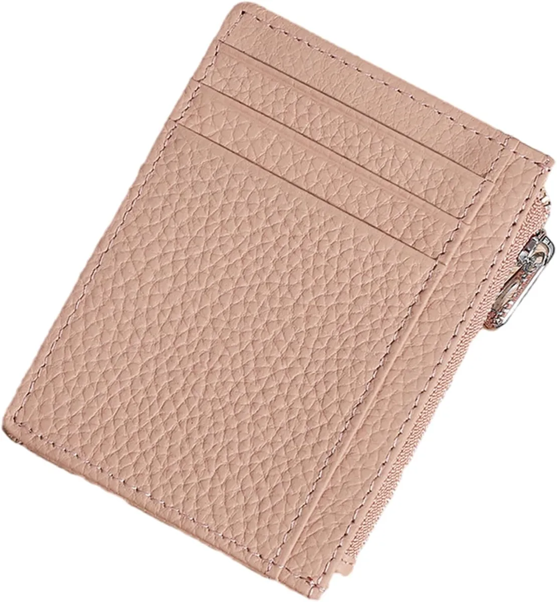 Dusty Pink Genuine Leather Slim Card Holder