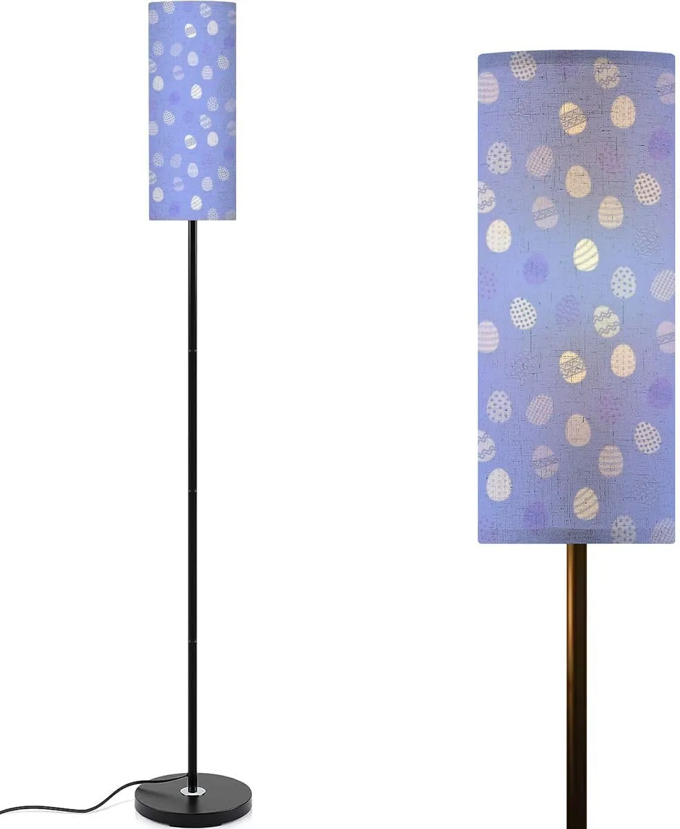 Easter Eggs Pattern Flat Style Easter Egg Seamless Modern Floor Lamp Minimalist Standing Lamps for Living Room LED Corner Lamp Remote Control Metal Pole Lamp for Bedroom, Reading