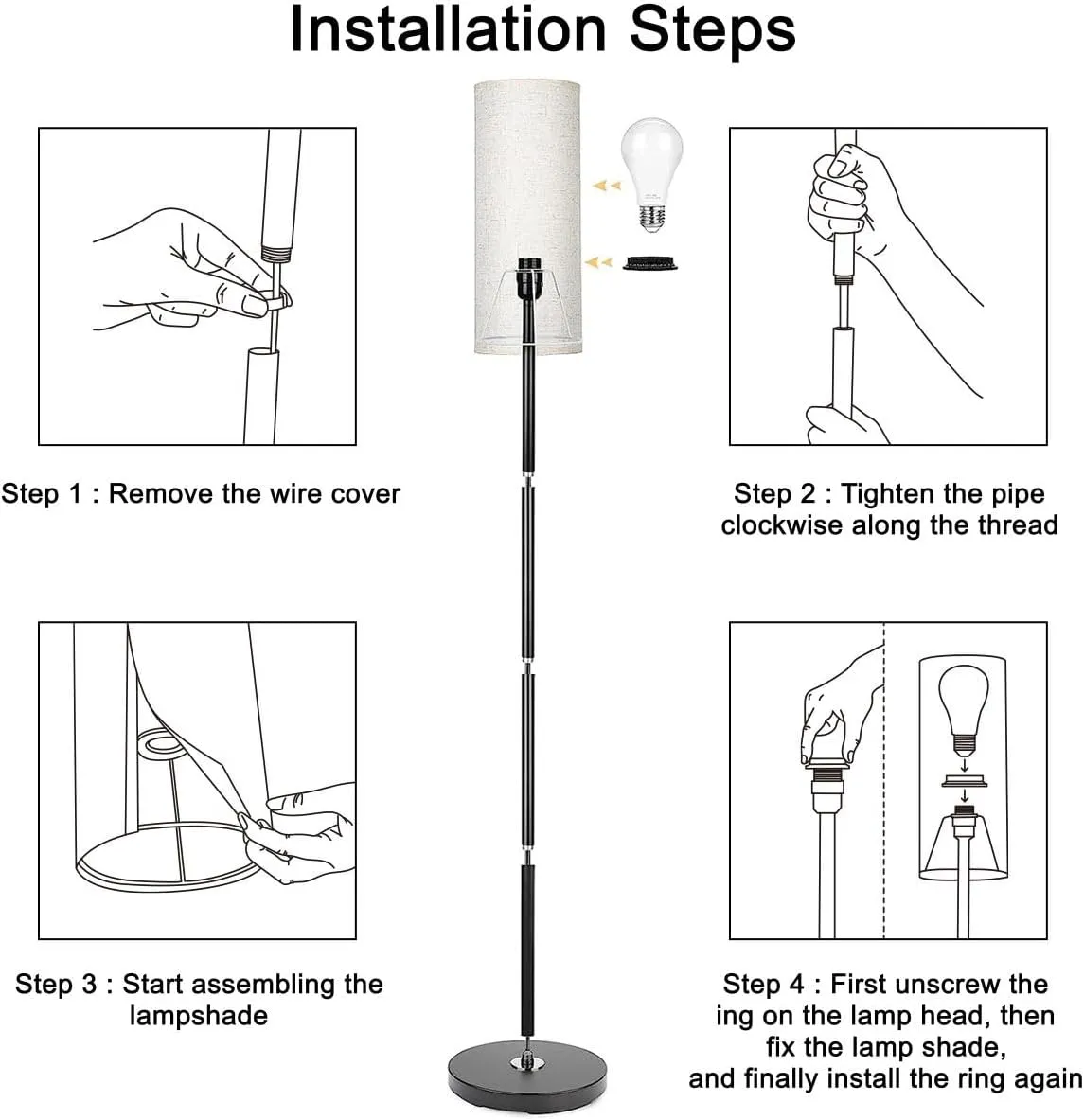Easter Eggs Pattern Flat Style Easter Egg Seamless Modern Floor Lamp Minimalist Standing Lamps for Living Room LED Corner Lamp Remote Control Metal Pole Lamp for Bedroom, Reading