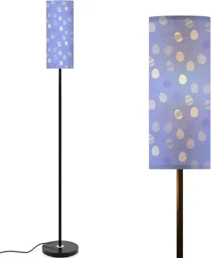 Easter Eggs Pattern Flat Style Easter Egg Seamless Modern Floor Lamp Minimalist Standing Lamps for Living Room LED Corner Lamp Remote Control Metal Pole Lamp for Bedroom, Reading
