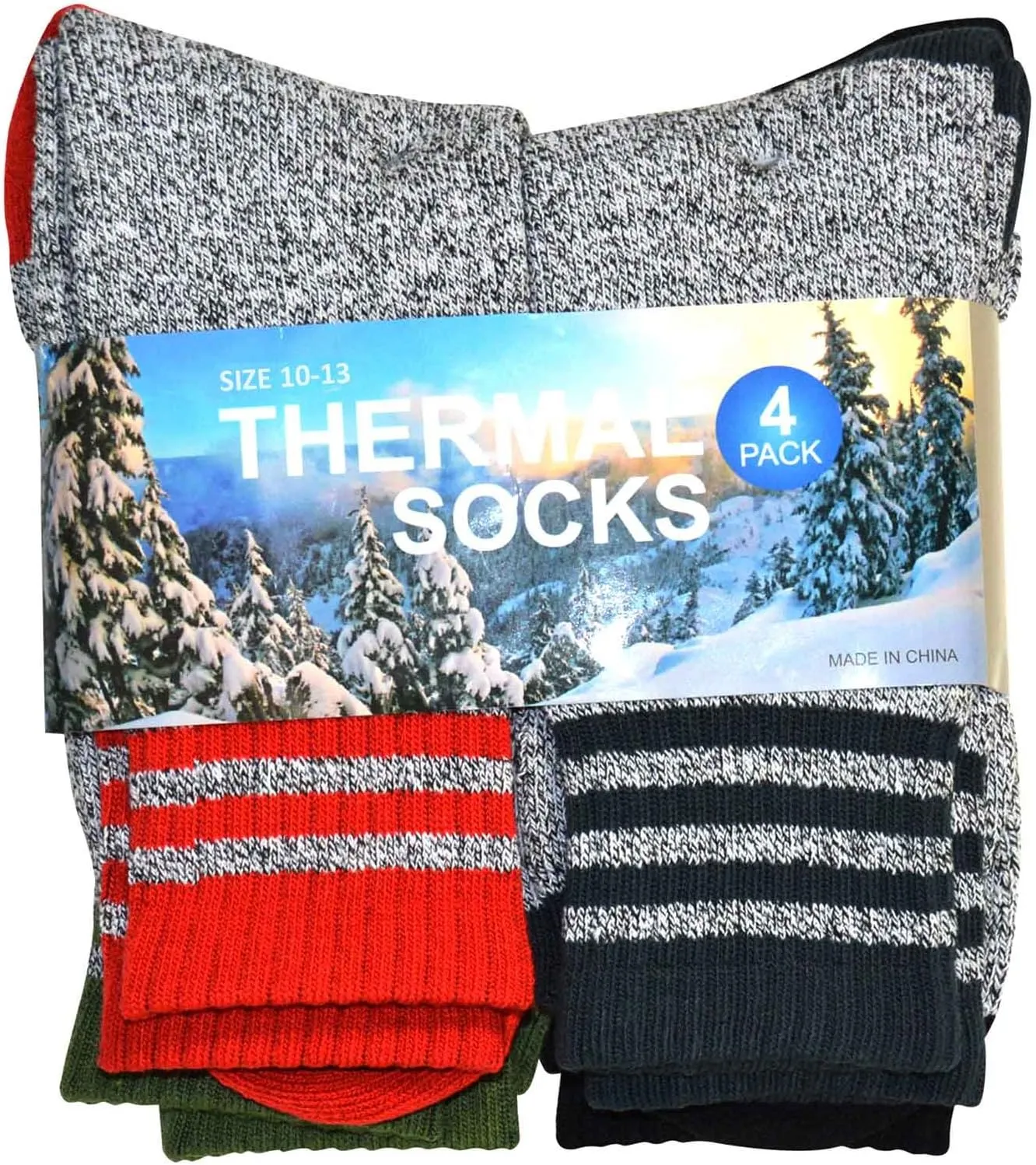 Eco Friendly Heavy Weight Recyled Cotton Winter Thermal Boot Socks Multi Pair for Women Men