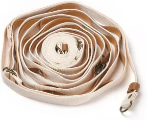 [Ellniges]【Tarp Accessories Clothesline】 5M【Reinforced PU Leather Camping Rope】, Adjustable Length with 25 Hooks, Compact Outdoor System for Tents/Campsites & Survival Gear