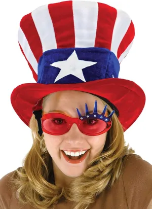 elope Uncle Sam Hat - Velvet Fabric with Foam Backing and Adjustable Strap, One Size, Costume Headwear - Standard