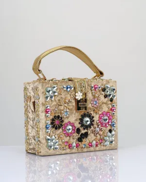 EMBELLISHED VELVET HANDBAG