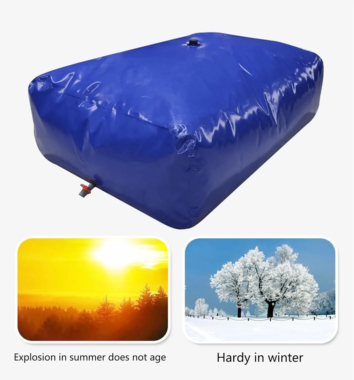 EMYJAY Water Storage Bag, Foldable Water Storage Tank Large-Capacity Water Bag High Density PVC Good Sealing Strong Flexibility Strong Environmental Adaptability