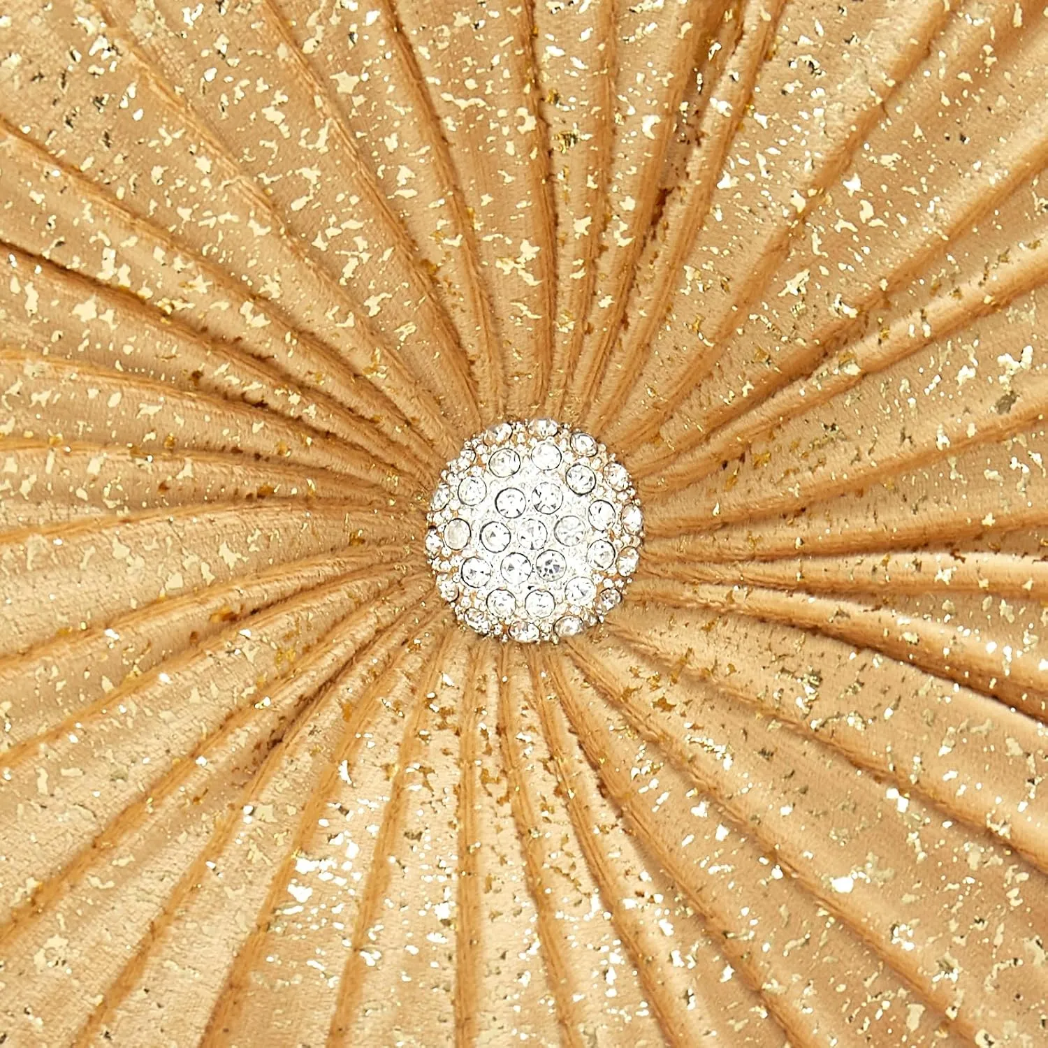 EUCIOR Round Throw Pillows,Golden Throw Pillows,Soft Spandex Velvet Fabric,Pumpkin Pleated Handmade Gold Round Velvet Decorative Pillow for Sofa Bedroom Livingroom(Golden)