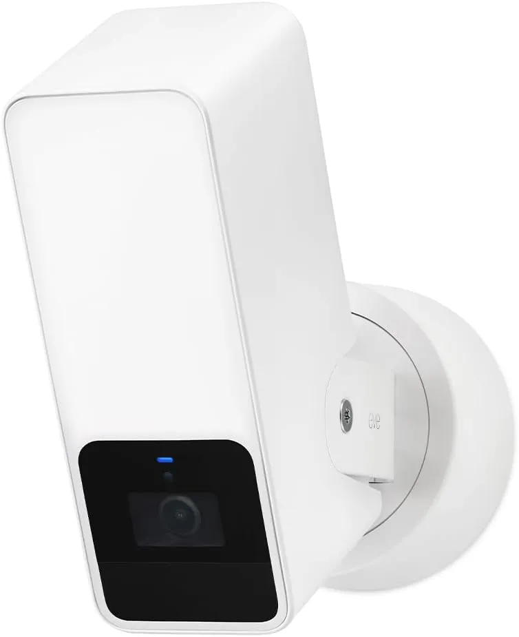 Eve Outdoor Cam (White Edition) – Secure floodlight Camera, (HomeKit Secure Video), 1080p, Night Vision, Wi-Fi (2.4 GHz), Motion Sensor, Two-Way Communication, Flexible & Easy Installation