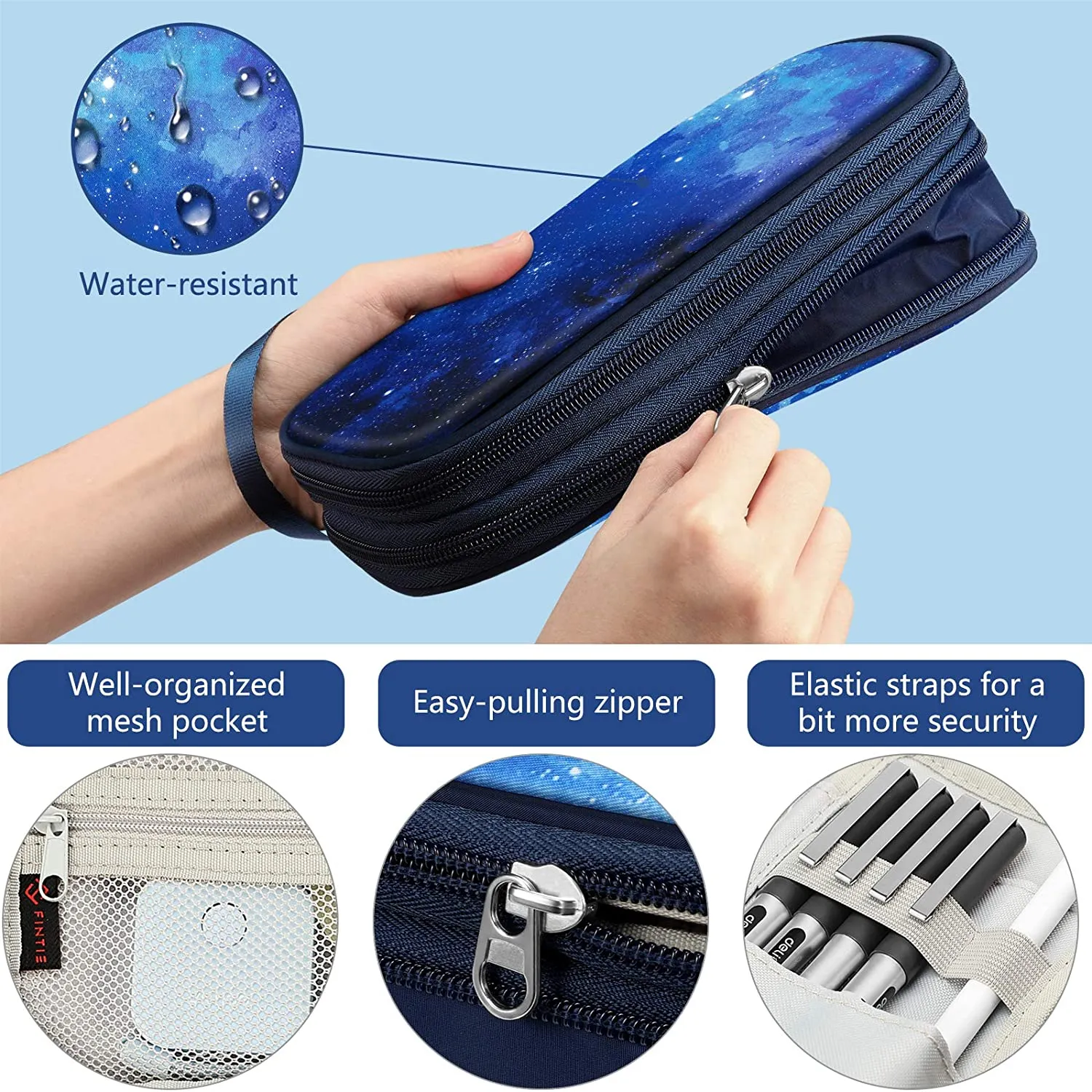 Expandable Pencil Case | Large Storage Stationery Box - Starry Sky