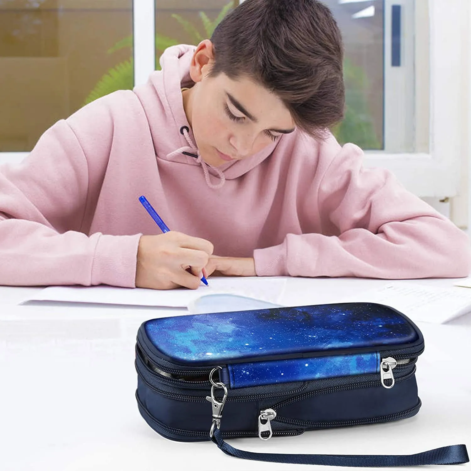 Expandable Pencil Case | Large Storage Stationery Box - Starry Sky