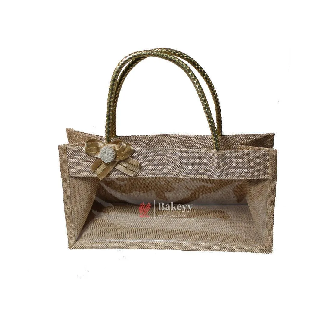 Fancy Jute Bag With Handle | Printed Potli Jute Bag | Window Jute Bag | Gift Return Gifts Bags |