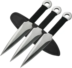 FANG (3Pcs) Throwing Spike - Weighing 7.41oz; 9.84'' Length; Kunai; Sheath Included; Half Spin, No Spin and Multi-Spin; All Occasion throwing Experience; Rope Dart Compatible；