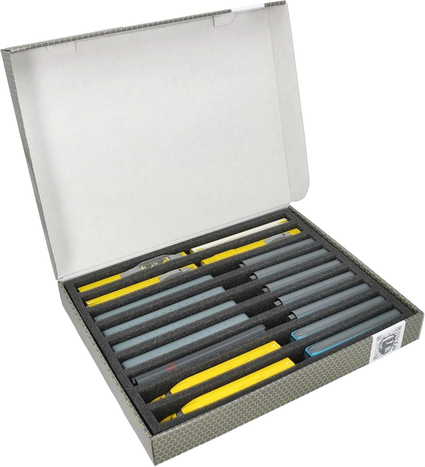 Feldherr Storage Box FSLB040 for Model Railway locomotives, Wagons and Vehicles - 9 Slots for N Gauge Vertical, Amount:1 pcs.