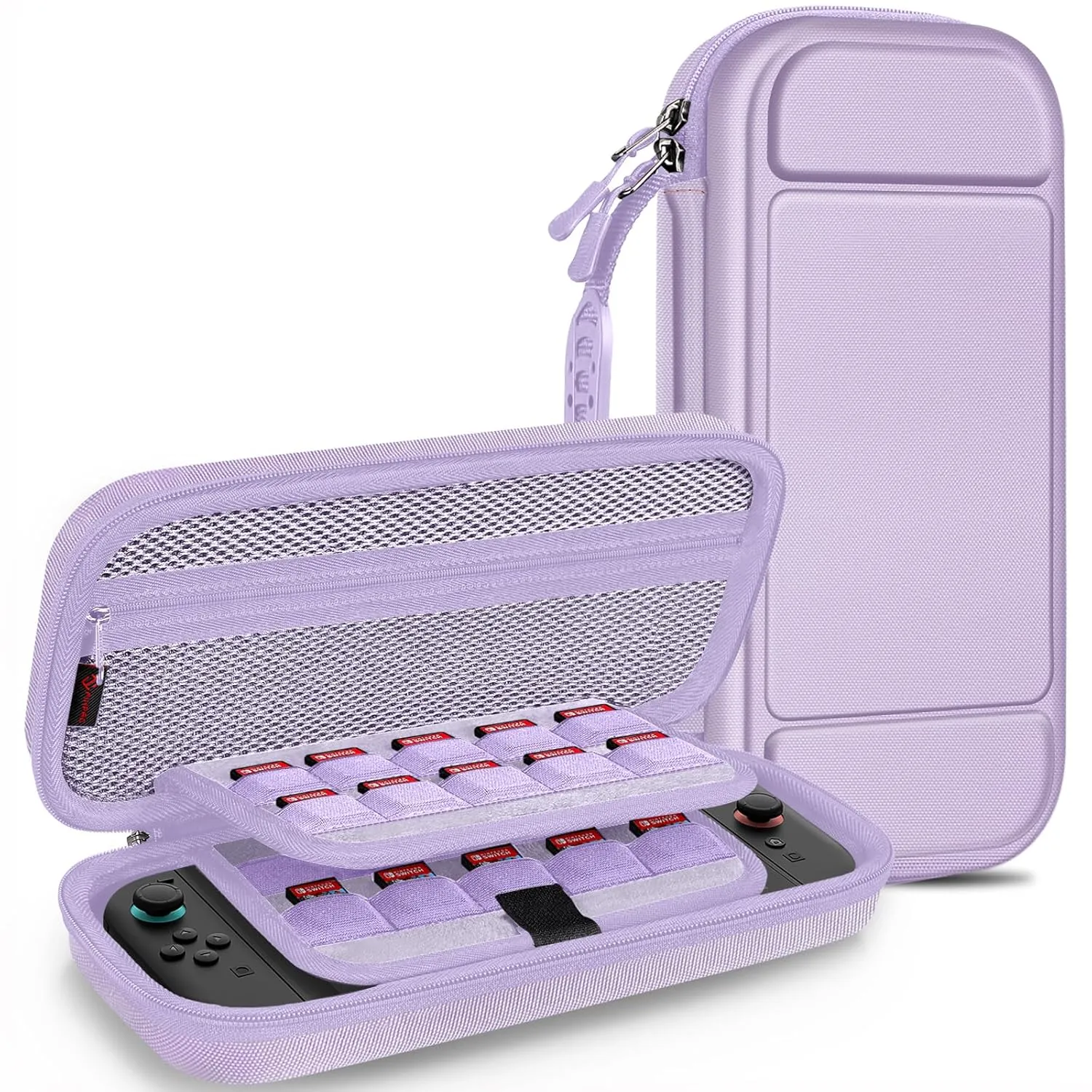 FINTIE Carrying Case for Nintendo Switch 2 (2025), [Shockproof] Hard Shell Protective Cover Portable Travel Bag with 20 Game Card Slots & Inner Pocket for Accessories (Lilac Purple)