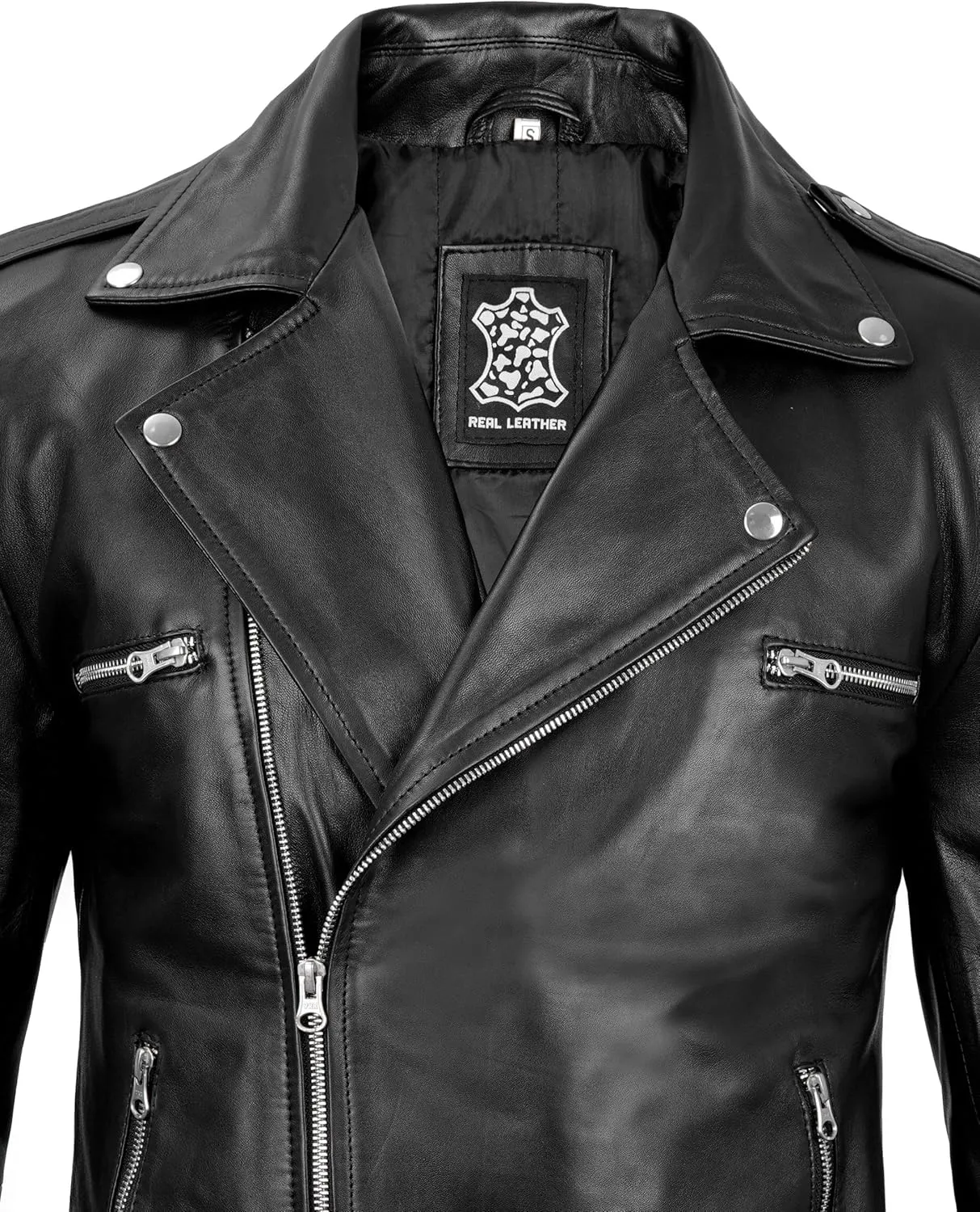 fjackets Asymmetrical Style Men's Leather Jacket - Premium Lambskin Leather Jackets Men