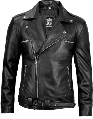 fjackets Asymmetrical Style Men's Leather Jacket - Premium Lambskin Leather Jackets Men