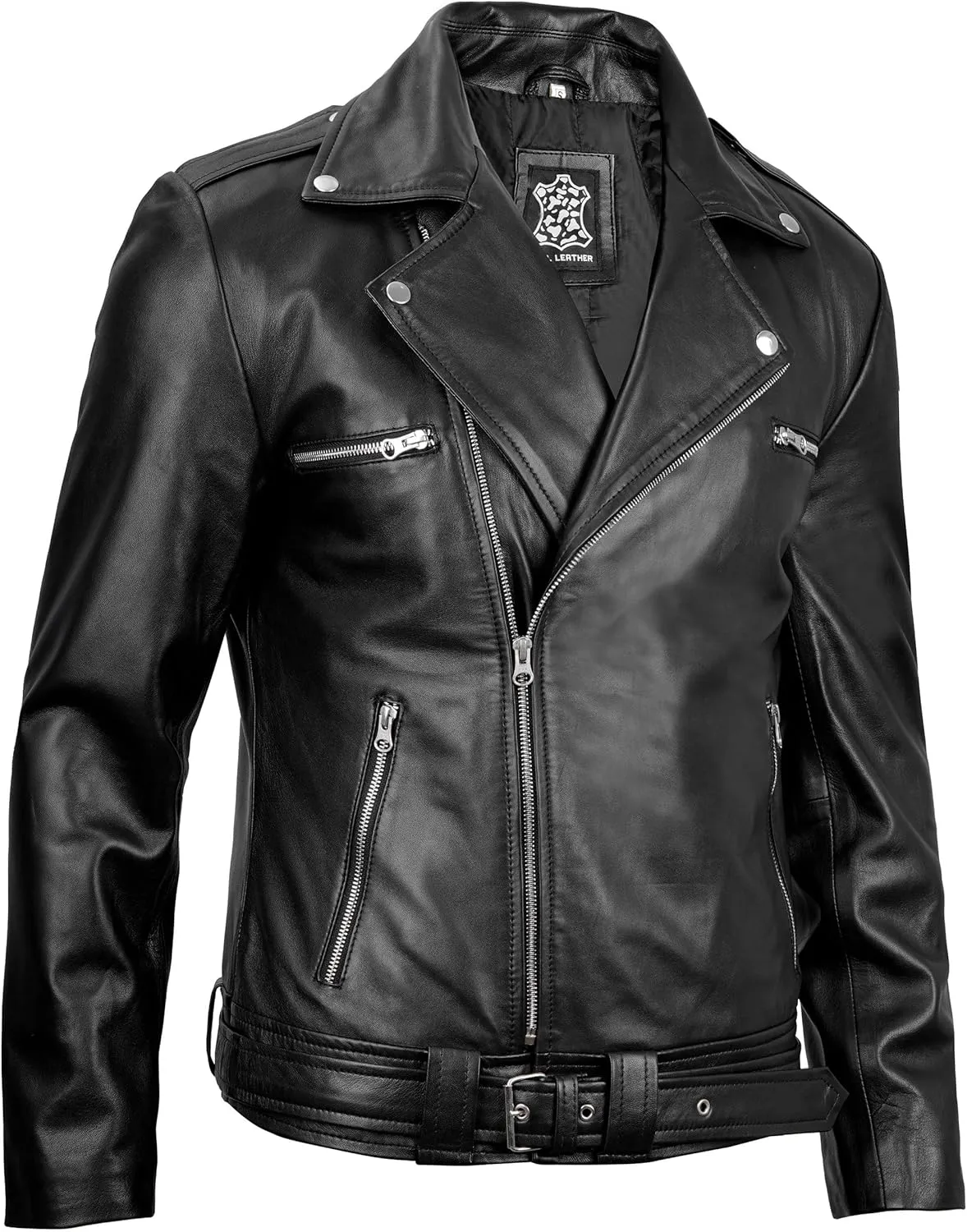 fjackets Asymmetrical Style Men's Leather Jacket - Premium Lambskin Leather Jackets Men