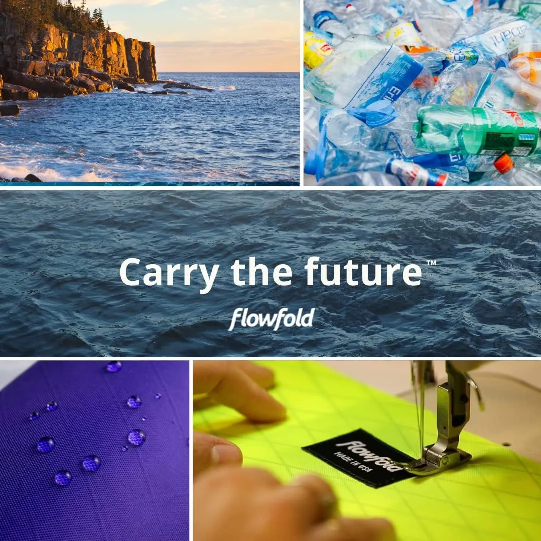 Flowfold Recycled Fabric Mini Zipper Pouch Wallet & Card Holder for Keys, ID, Coins & AirPods Case - Water Repellent, Made in USA (Lime Green, Recycled Material)