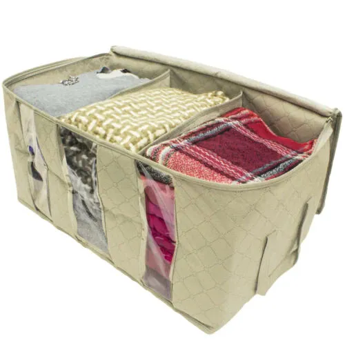 Foldable Storage Bag Organizers 2 Pack Beige