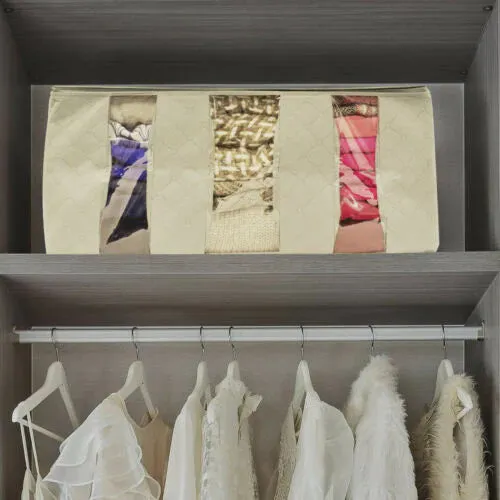 Foldable Storage Bag Organizers 2 Pack Beige