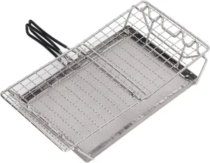 Folding Camp Stove Toaster, 10 X 5.9in 2 Slice Toaster, Stainless Steel Cam Cookware Rack Holder Tray for BBQ Party Outdoor Hiking Cam Fishing