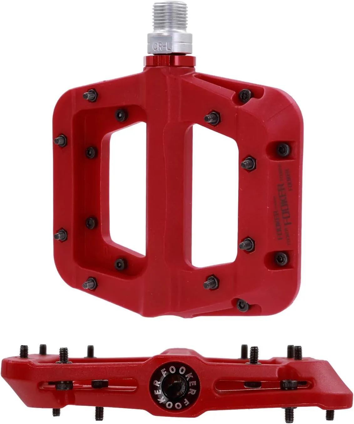 FOOKER MTB Pedals Mountain Bike Pedals 3 Bearing Non-Slip Lightweight Nylon Fiber Bicycle Platform Pedals for BMX MTB 9/16"