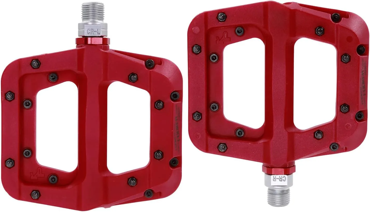 FOOKER MTB Pedals Mountain Bike Pedals 3 Bearing Non-Slip Lightweight Nylon Fiber Bicycle Platform Pedals for BMX MTB 9/16"
